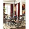 Image 8 : NEW ASHLEY SIGNATURE CARVED ROUND MAHOGANY DINING TABLE WITH GLASS CENTRE AND 4 UPHOLSTERED CHAIRS R