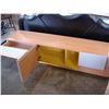 Image 3 : NEW MODERN TV CONSOLE WITH GREY AND YELLOW ACCENTS, RETAIL $799