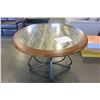 Image 1 : NEW ASHLEY ROUND DINING TABLE WITH DECORATIVE METAL BASE RETAIL $899