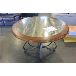 NEW ASHLEY ROUND DINING TABLE WITH DECORATIVE METAL BASE RETAIL $899