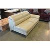 Image 2 : NEW TAN LEATHER OPEN ENDED CHAISE WITH ADJUSTABLE HEADRESTS