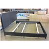 Image 2 : NEW ASHLEY KINGSIZE BROWN LEATHER PANEL PLATFORM BEDFRAME RETAIL $1099