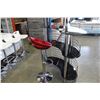 Image 2 : MODERN GLASS AND CHROME BAR AND MODERN RED STOOL