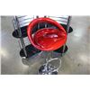 Image 3 : MODERN GLASS AND CHROME BAR AND MODERN RED STOOL