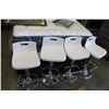 Image 1 : FOUR WHITE BAR STOOLS