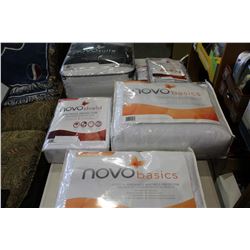 LOT OF THREE NOVA SHIELD BOXPRING PROECTORS AND THREE MATTRESS PROTECTORS AND PILLOW PROTECTOR