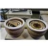 Image 2 : TWO 3 PIECE PLANTER POT SETS