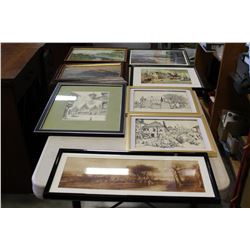 BOX OF VINTAGE FRAMED PICTURES