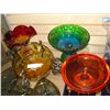 Image 1 : FOUR VINTAGE VARIOUS COLORED GLASS CENTRE BOWLS