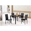 Image 1 : NEW MARBLE LOOK METAL BASE DINING TABLE AND 4 LEATHER CHAIRS, RETAIL $799