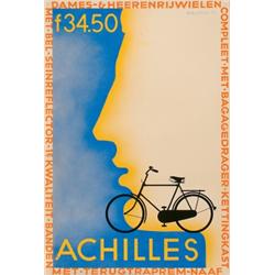 Bicycles Dutch, A colour poster for bicycles by H. D. Voss. An original mockup for the poster d...