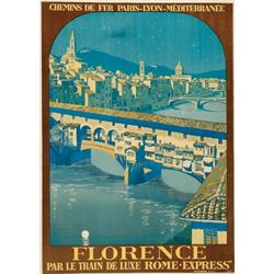Broders, Roger, FLORENCE, a colour lithograph poster by Broders done in 1921. Advertising the t...
