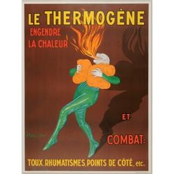 Cappiello, Leonetto, LE THERMOGENE ENGENDRE LA CHALLEUR, a colour lithograph poster by famed ad...