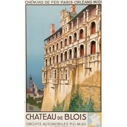 Chateau De Blois, CHEMINS DE FER PARIS ORLEANS MIDI, a colour lithograph poster for the Chateau...