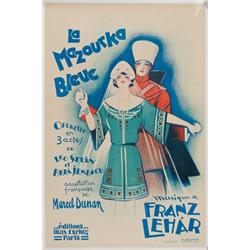 Georges Dola (Edmond Vernier 1872-1950), LA MAZOURKA BLEUE, original vintage lithograph poster....