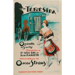 Georges Dola (Edmond Vernier 1872-1950), LA TERESINA, original vintage lithograph poster. Print...