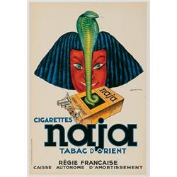 Dransy, Jules Isnard (1883-1945), NAJA, TABAC D'ORIENT, an original vintage poster printed by E...