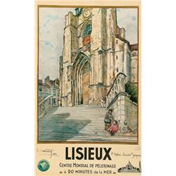 Lisieux L'Eglise Saint-Jacques, CENTRE MONDIAL DE PÉLERINAGE, a colour lithograph poster by C....
