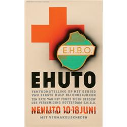 Dutch Red Cross Ehuto, A colour poster in Dutch for an organization similiar to the Red Cross....