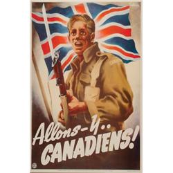 Eveleigh, Henri, ALLONS - Y CANADIENS! A colour lithographic poster. Printed under image, "Publ...