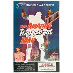 The Amazing Transparent Man, 1959, Miller Consolidated Pictures (U.S.). Folded. Condition B....