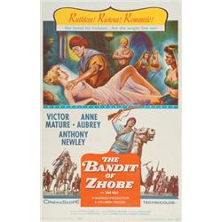 The Bandit of Zobe, 1959, Columbia Pictures (U.S.). Folded. Condition B- with thumb tack holes...