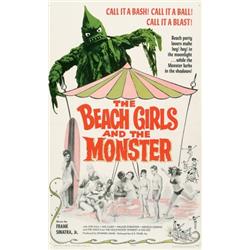 The Beach Girls and the Monster, 1965, US Films (U.S.). On linen. Condition B-., 41" x 27" -...