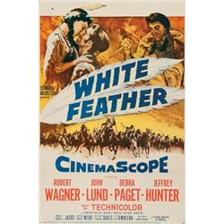 White Feather, 1955, 20th Century Fox (U.S.). Folded. Condition B with minor paper loss., 41"...