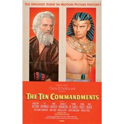 The Ten Commandments, Paramount Pictures (U.S.) Folded. Condition C- laid down on card with spl...