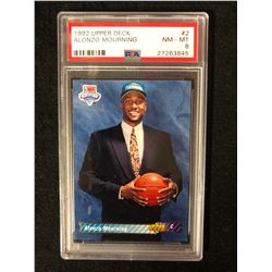 1992 UPPER DECK #2 ALONZO MOURNING (NM-MT 8) PSA GRADED