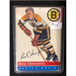 1954-55 Topps Boston Bruins Hockey Card #6 Real Chevrefils