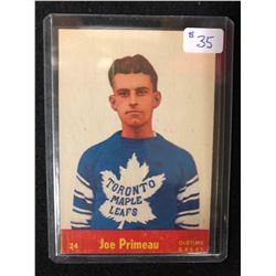 1955-56 Quaker Oats Hockey Card Joe Primeau