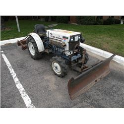 Mitsubishi Model SATOH 4WD compact tractor w/front pushblade & leveling bar, diesel