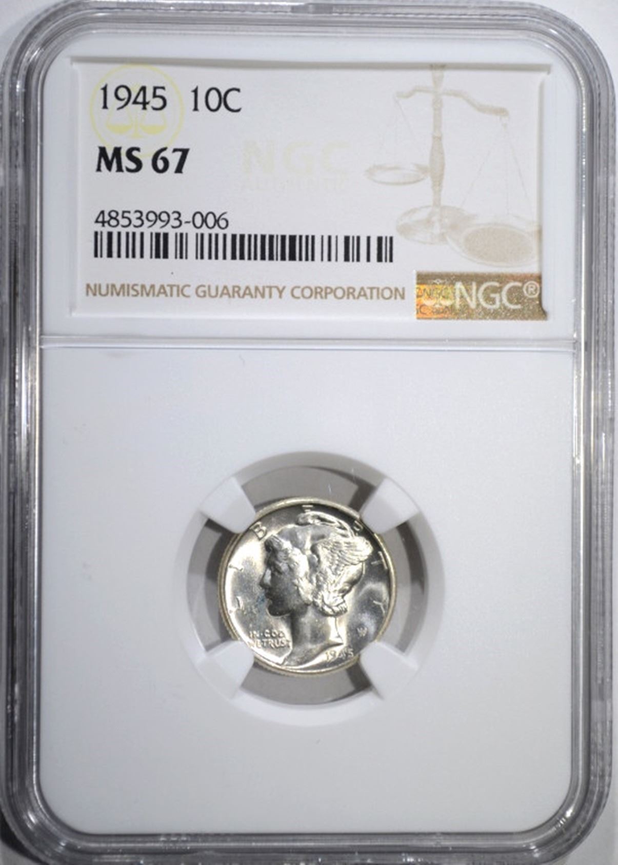 Image 1 1945 Mercury Dime Ngc Ms 67 Image 1 1945 Mercury Dime Ngc Ms 67