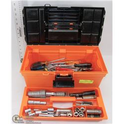 TOOLBOX W/ HAND WRENCHES NUT DRIVERS SOCKETS