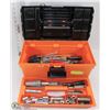 Image 1 : TOOLBOX W/ HAND WRENCHES NUT DRIVERS SOCKETS