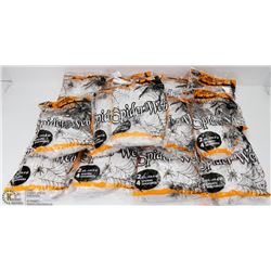 LOT OF 13 INDOOR/ OUTDOOR SPIDER WEB DECORATIONS