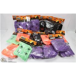 LOT OF 18 INDOOR/ OUTDOOR SPIDER WEB DECORATIONS
