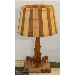 HAND CARVED MOOSE LAMP
