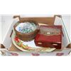 Image 1 : ART BASKET WITH PLATTERS & CIGAR BOX