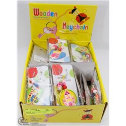 RETAIL DISPLAY OF WOODEN KEYCHAINS