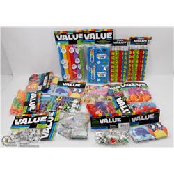 FLAT OF ASSORTED KIDS PARTY FAVORS ALL NEW IN