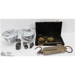 VINTAGE ESTATE LOT INCLUDES SET OF SCALES ( MISSING