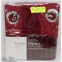 NEW SUEDE STRIPED DRAPERY PANEL 55 X 96"