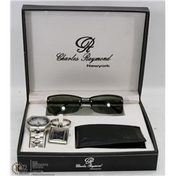 CHARLES RAYMOND NEW YORK WATCH & SUNGLASS SET.