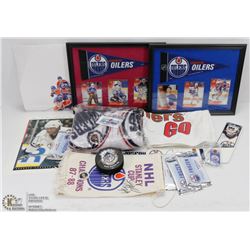 LOT OF EDMONTON OILERS MEMORABILIA .