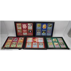 LOT OF 5 FRAMED POKÉMON CARD PICTURES