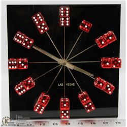 VINTAGE LAS VEGAS DICE CLOCK.