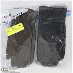 PACK OF 2 LADIES LEATHER GLOVES SMALL