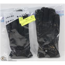 PACK OF 2 LADIES LEATHER GLOVES SMALL